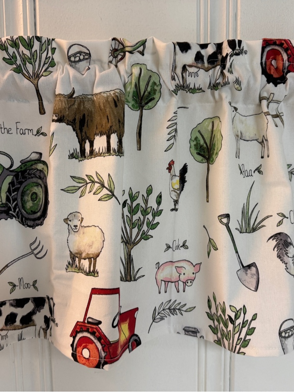 Farm Animal Print window Valance Curtain